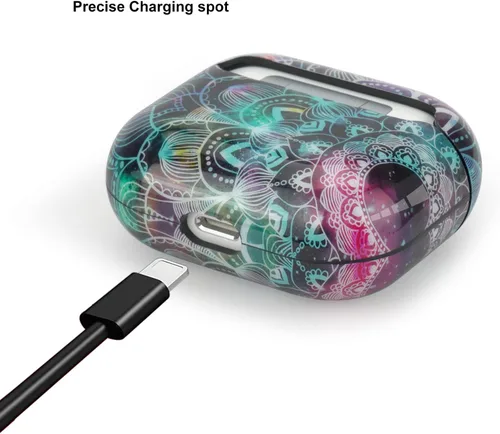 Miniatura 3 de Funda para Airpods 3, piel para Airpods 3, funda protectora de lujo para Airpods 3, funda protectora de lujo para niñas y mujeres con llavero Mándala