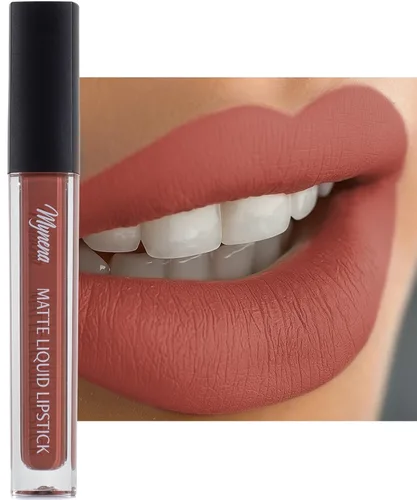 Miniatura 22 de Mynena Lápiz labial líquido mate rosa claro fresco Comodidad duradera A prueba de manchas resistente a transferencias Cobertura completa que