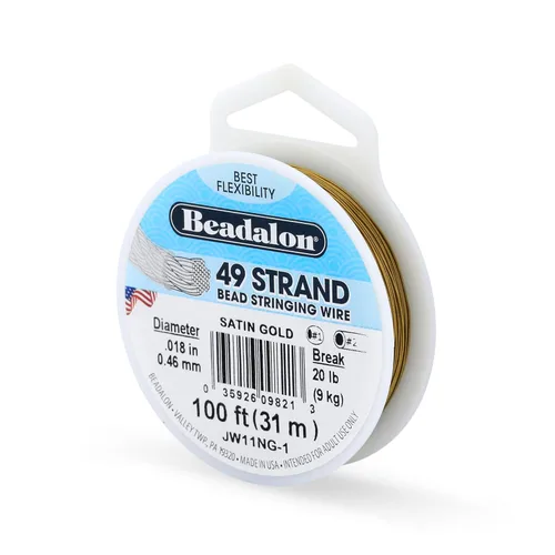 Miniatura 10 de Beadalon Alambre de cuerda de cuentas de acero inoxidable de 49 hebras, 0.036 pulgadas / 0.036 in, negro, 100 pies / 101.7 ft