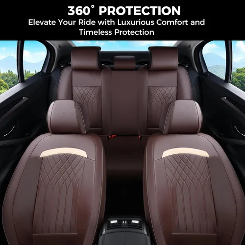 Miniatura 6 de FLORICH Fundas de asiento delantero de automóvil, fundas de asiento de cuero para automóviles, protector de asiento de automóvil, impermeable
