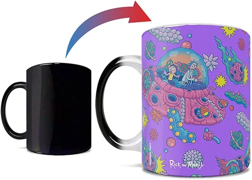Miniatura 12 de Morphing Mugs Rick and Morty – 3D Green Portal – Una taza de cerámica que cambia de color de 11 oz – Imagen revelada cuando se añade líquido