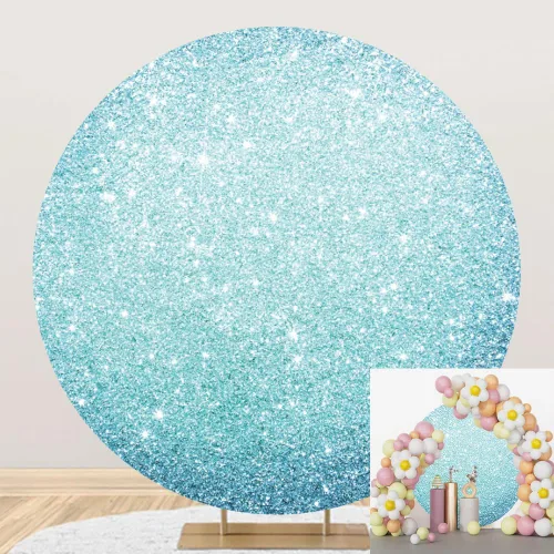 Miniatura 8 de Leyiyi Cubierta de fondo redonda con purpurina azul de 3 x 3 pies, cubierta de fondo circular azul con luz de estrellas para niñas, mujeres