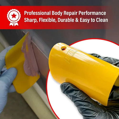 Miniatura 3 de LAUCO Esparcidores de relleno corporal (100 piezas) – Esparcidor de plástico reutilizable amarillo para rellenos automotrices, masillas, esmaltes