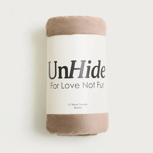 Miniatura 4 de UnHide Lil Marsh Traveler - Manta de viaje - Manta de piel sintética - Duradera, ligera, manta extra suave - Lavable a máquina - Oso beige