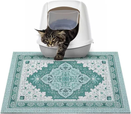 Miniatura 41 de Glittme Alfombrilla de Arena para Gatos con Base Antideslizante, Alfombrilla de Caja de Arena Impermeable que Atrapa la Arena, Fácil de Limpiar