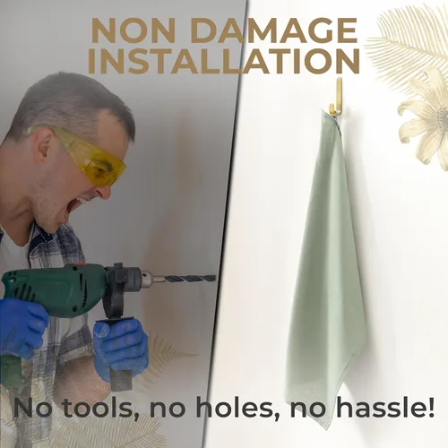 Miniatura 6 de 6 ganchos de pared autoadhesivos para toallas colgantes Ganchos sin cola para azulejos de ducha, sin daños, multiusos [adhesivo más fuerte]