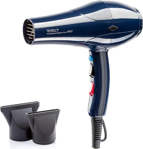 ROSILY Secador de pelo profesional de cerámica iónica de 2200 W | Secador de pelo de calidad de salón de secado rápido con accesorios de boquilla