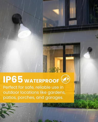 Miniatura 6 de 7 PANDAS Paquete de 4 bombillas LED para exteriores PAR38 E26 5CCT RGBCW 12W 950LM 110V no regulables, equivalente a halógeno de 90 W, Halloween