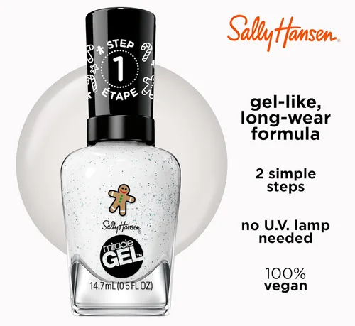 Miniatura 4 de Sally Hansen Miracle Gel - Esmalte de uñas de calidad de salón navideño, fórmula similar al gel, sistema de dos pasos, no necesita luz UV, larga