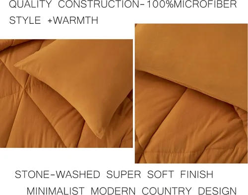 Miniatura 5 de Chezmoi Collection Rory - Juego de edredón de microfibra acolchada triangular de 2 piezas, ropa de cama geométrica ligera lavada suave, individual