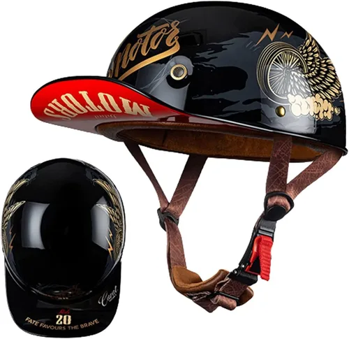 Miniatura 14 de Casco de béisbol de motocicleta, aprobado por DOT, casco de motocicleta para hombre, casco de motocicleta alemán, unisex, para ciclomotor, scooter, 3