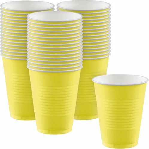 Miniatura 13 de Amscan Vasos de plástico color rojo manzana prémium (18 onzas), 50 unidades, apilables, resistentes y ecológicos, color vibrante y máxima durabilidad