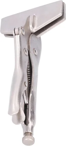 Miniatura 9 de Alicates de bloqueo con boca plana, alicates de hoja ajustables para doblado de metal, rotura y engaste de metal, acero 55# (8 pulgadas)