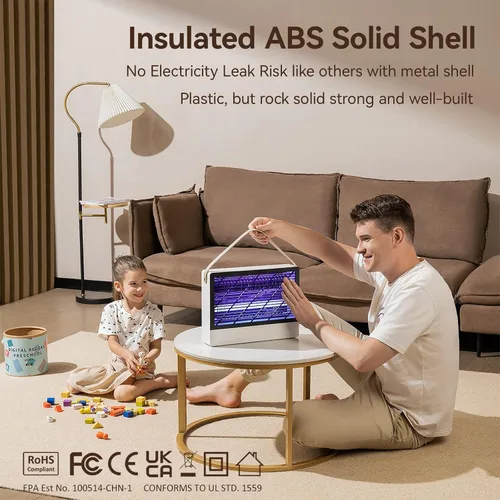 Miniatura 4 de GeckoMan Matamoscas Eléctrico Silencioso de Espectro Híbrido de 20W para Interiores Trampas para Moscas de la Fruta para Interiores Exterminador