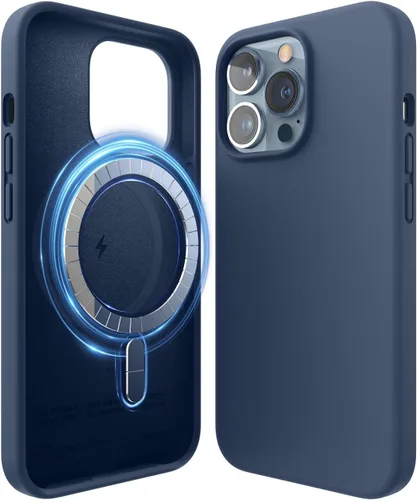 Miniatura 9 de elago Funda magnética compatible con MagSafe y iPhone 13 Pro de 6.1 pulgadas, imanes integrados, silicona líquida, funda protectora, compatible