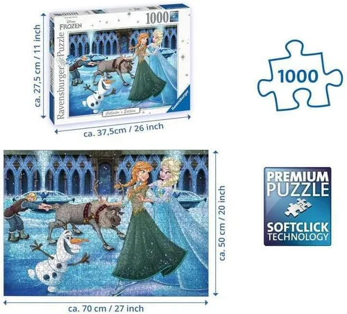 Miniatura 3 de Ravensburger Rompecabezas de Frozen de Disney, 1000 piezas únicas, tecnología Softclick con imágenes vibrantes y sin deslumbramiento, regalo ideal