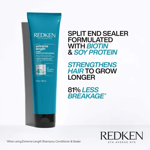 Miniatura 3 de Redken Extreme Length Biotin Leave-In Conditioner For Longer Hair – Promotes Healthy Hair Growth, Strengthens Damaged Hair, Seals Split Ends