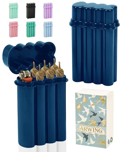 Miniatura 9 de Estuche contenedor de 6 agujeros para conos pre-enrollados de tamaño rey con porta encendedor, estuche para 6 u 8 cigarrillos de tamaño regular