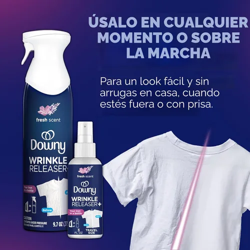 Miniatura 5 de Downy Aerosol para Sacar las Arrugas Todo en uno: aerosol removedor de arrugas, eliminador de olores, removedor de estática Refrescador de tela