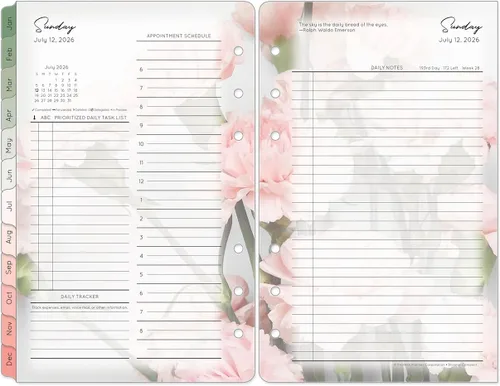 Miniatura 10 de FranklinCovey - Recambio de planificador Blooms Dos páginas por día - encuadernado en anillo (compacto, abril de 2026 - marzo de 2027)