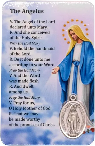 Tarjeta santa católica con colgante de medalla incorporada Laminado a todo color Oración impresa en la parte posterior Gran regalo cristiano para