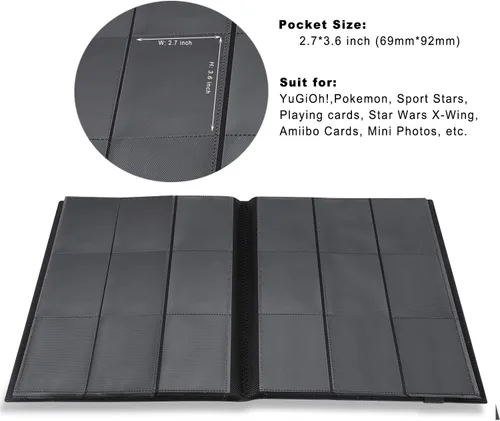 Miniatura 3 de AITIME - Soporte para álbum de tarjetas coleccionables de 360 bolsillos, bolsillos de polipropileno de carga lateral, fundas para tarjetas y cupones