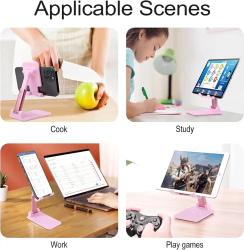 Miniatura 6 de Retro Bigfoot Sasquatch Portable Cell Phone Stand Foldable Desktop Phone Holder Adjustable Height Angle with Print Pattern pink-style-2