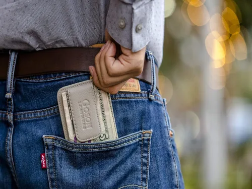 Miniatura 5 de Goson Cartera de cuero con clip para dinero para hombre, billetera de bolsillo frontal, tarjetero de crédito, cartera minimalista delgada