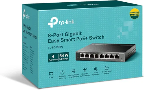 Miniatura 6 de TP-Link TL-SG108PE Conmutador PoE Gigabit de 8 puertos Gigabit gestionado por la red fácil Ethernet inteligente