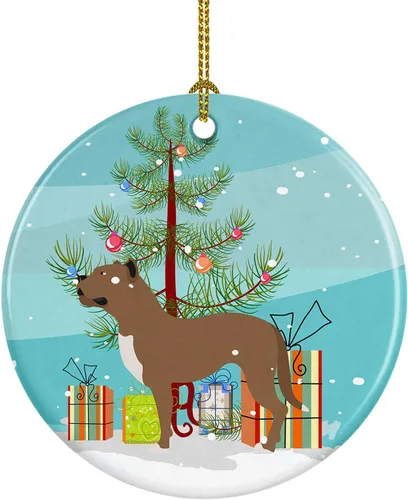 Miniatura 12 de Caroline's Treasures American Toy Fox Terrier - Adorno de cerámica de Navidad para colgar en el árbol de Navidad, decoración para el hogar, Navidad