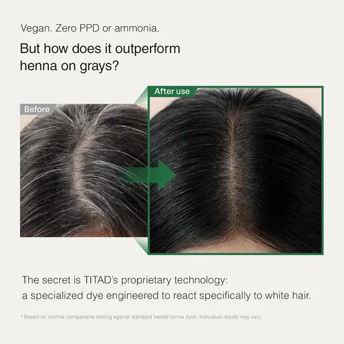 Miniatura 5 de Tinte coreano para el cabello, marrón oscuro, polvo de color mezcla de agua para hasta un 100% de cobertura de canas, sin amoníaco, sin PPD