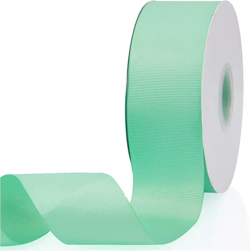 Miniatura 84 de Cinta de grogrén de doble cara de color liso azul bebé de 1-1/2 pulgadas x 50 yardas para envolver regalos, bodas, fiestas, manualidades, lazos
