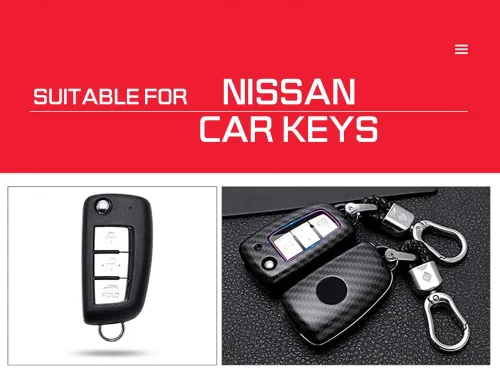 Miniatura 4 de ontto Funda para Llave de Automóvil Flip con Botón de Nissan, Carcasa de Llave de ABS para Rogue Rogue Select Blanco