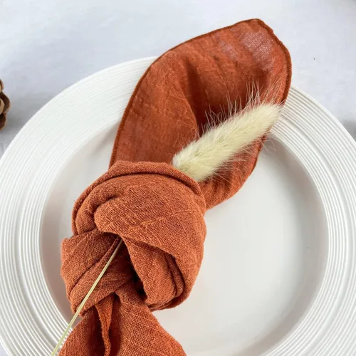 Miniatura 3 de Servilletas de tela de gasa de estopilla, paquete de 6 servilletas de 16 x 16 pulgadas, 100% algodón suave natural, para bodas, fiestas, familia
