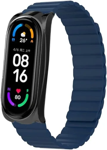 Correa compatible con Xiaomi Mi Band 5, correa de silicona KangPlus con cierre magnético para mujeres y hombres, ajustable de 5.5-8.1 pulgadas, Azul