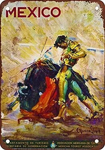 8 x 12 Metal Tin Sign Mexicano Turismo Vintage Look Reproducción 2 Retro Decoración