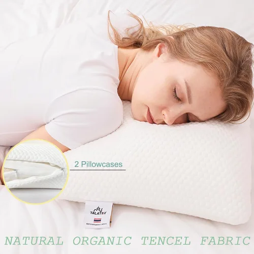 Miniatura 5 de Talalay - Almohada de látex 100 % natural de alta calidad, ayuda a aliviar la presión, sin productos químicos de espuma viscoelástica, paquete