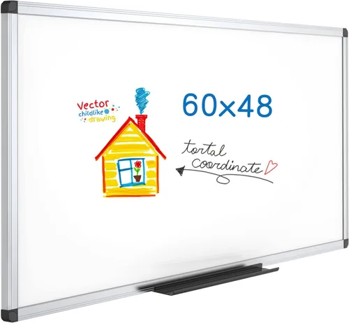 Miniatura 13 de VIZ-PRO Pizarra blanca plegable magnética, 48 x 36 pulgadas, pizarra de borrado en seco para montaje en pared para escuela, oficina y hogar