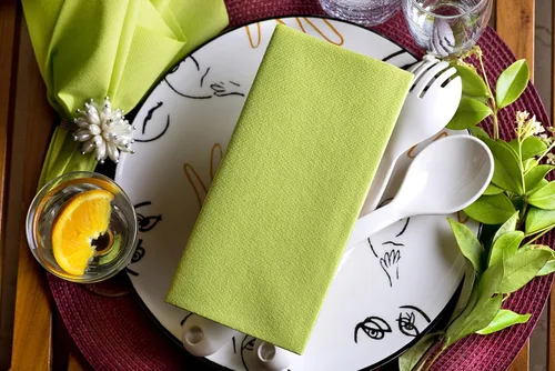 Miniatura 6 de Kiwi - Servilletas de papel verde Tela desechable de lino como servilletas de cena Toallas de mano Toallas de mano Servilletas de papel
