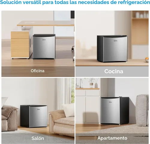 Miniatura 6 de Midea MERM17B0ASL 1.7 pies cúbicos Mini refrigerador, refrigerador compacto con termostato ajustable, puerta reversible, bajo nivel de ruido, Gris