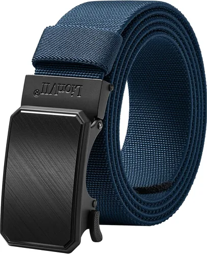 Miniatura 9 de LionVII Cinturón para hombre con trinquete elástico, cinturón elástico para el trabajo con hebilla automática para hombres, 1 3/8" ajustable