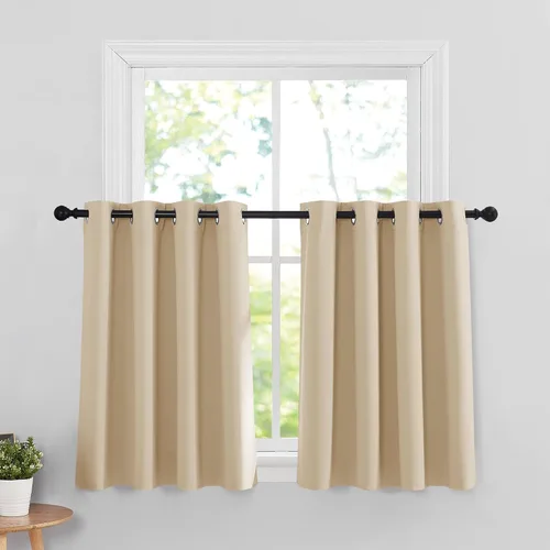 Miniatura 32 de RYB HOME Cortinas opacas de cocina de 36 pulgadas de largo, tratamiento de privacidad para ventanas pequeñas, aislamiento térmico, telón de fondo