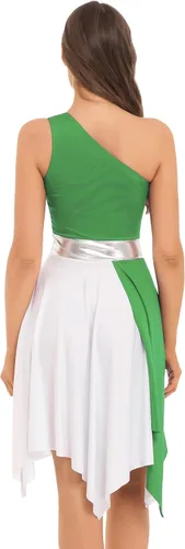 Miniatura 97 de easyforever Vestido de baile sin mangas con bloques de color para mujer, alabanza litúrgica, ropa de baile lírico, vestido de bata de adoración