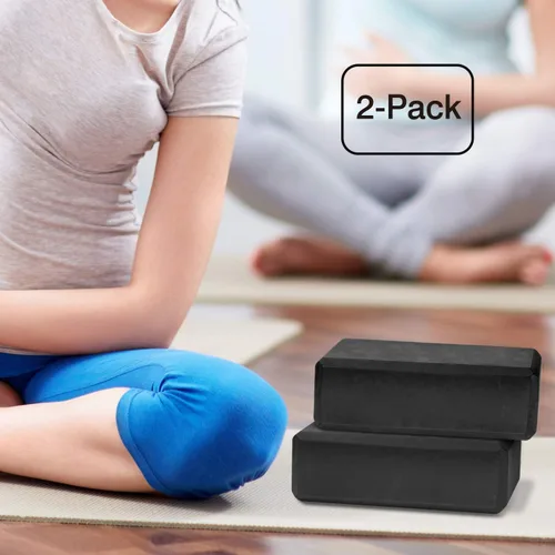 Miniatura 8 de MoKo Bloques finos de yoga, paquete de 2, 9 x 6 x 3 pulgadas, bloques de yoga de espuma EVA de alta densidad, ecológicos y ligeros, aumentan