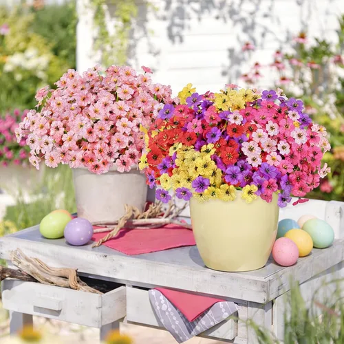 Miniatura 88 de AmyHomie 16 paquetes de flores artificiales de eucalipto negro para exteriores, resistentes a los rayos UV, flores sintéticas que no se decoloran