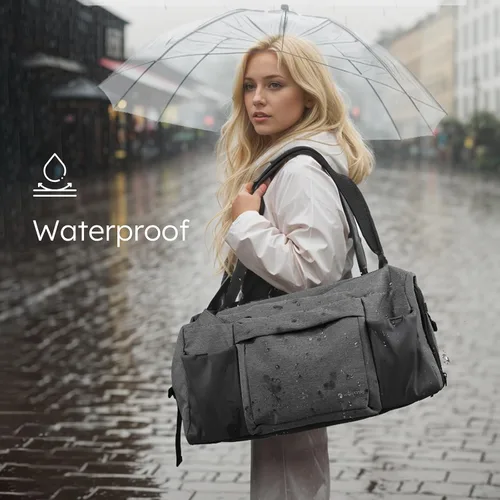 Miniatura 5 de Bolsa de gimnasio para hombre con compartimento para zapatos y bolsillo húmedo, bolsa de lona convertible y mochila de gimnasio, bolsas deportivas