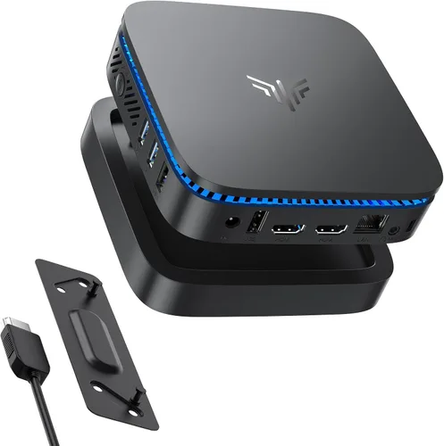 KAMRUI AK1PLUS Mini PC, 8GB DDR4 256GB M.2 SSD, Mini computadora de escritorio con 4 USB-A, 2 HDMI, Ethernet