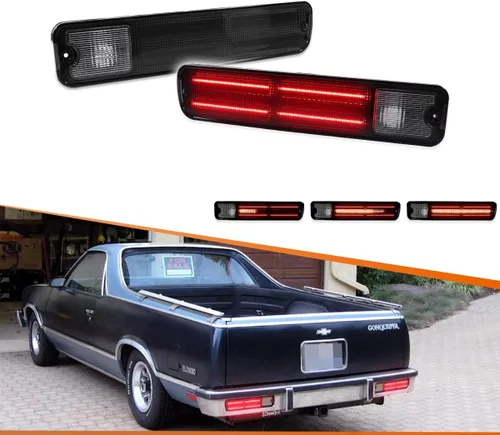 Miniatura 10 de ADIIL 2 piezas de carcasas de luz trasera con lente ahumada para 1979-1987 Chevrolet El Camino Malibu GMC Caballero Lente ahumada (sin bombillas)
