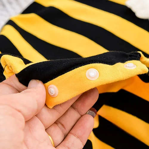 Miniatura 4 de TBUIALL Body unisex para bebé, niños y niñas, chaleco a rayas, body de manga corta, cuello redondo, súper suave, mameluco de algodón de 3 a