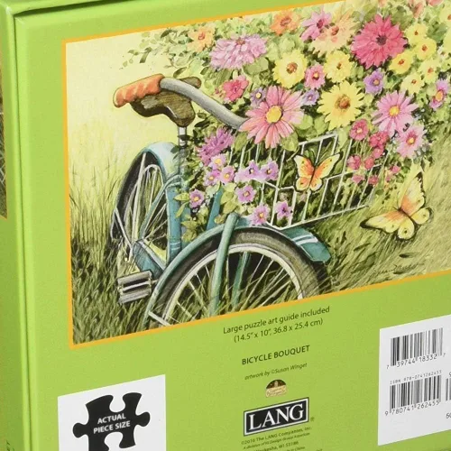 Miniatura 2 de Lang - Rompecabezas de 1000 piezas -Boquet de bicicleta, obra de arte de Susan Winget - Acabado de lino - 29Ó x 20" Completado